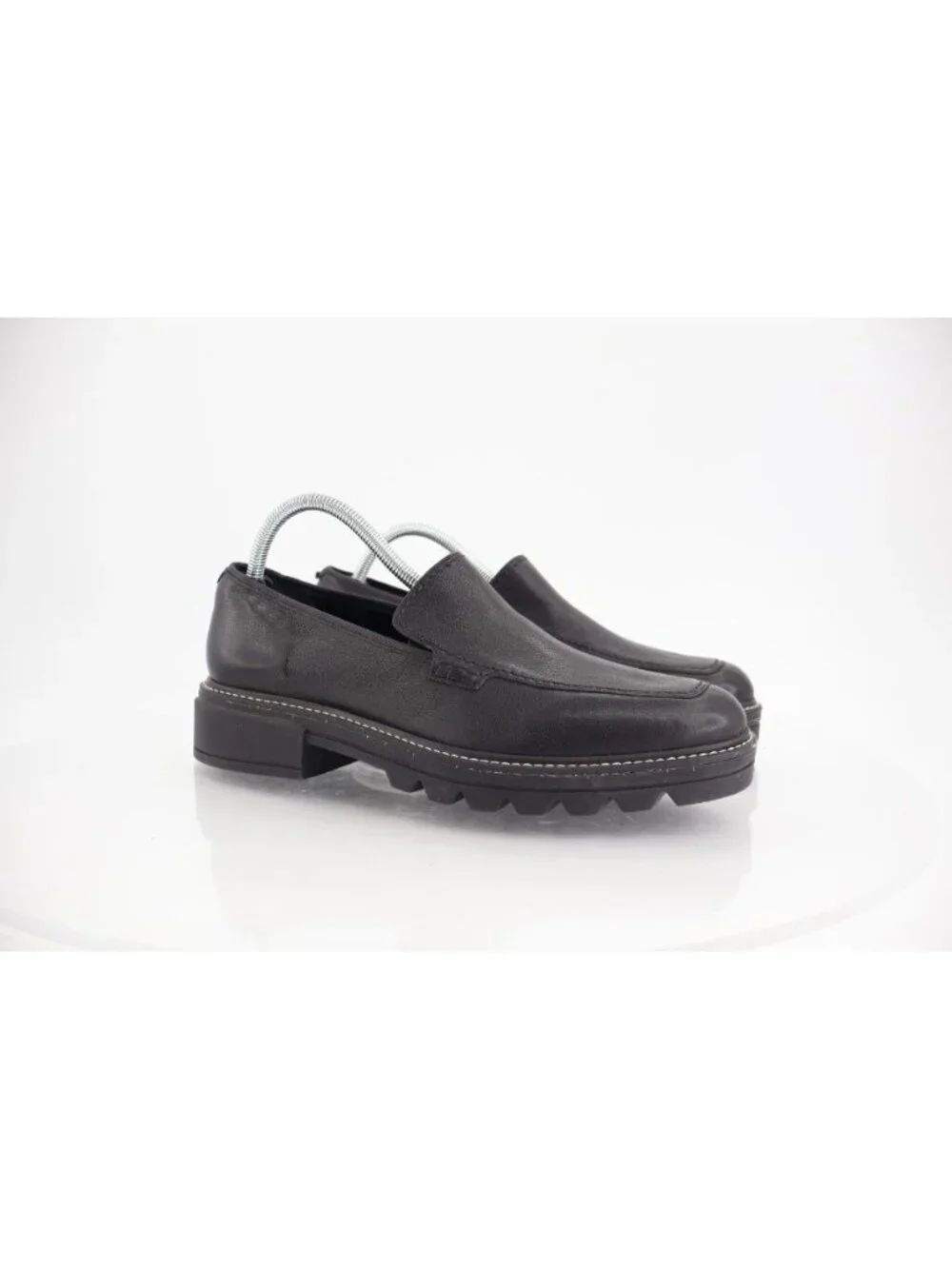 Bernardo Studio Womens Caleb Penny Loafers Block Heel Black Leather Size 11